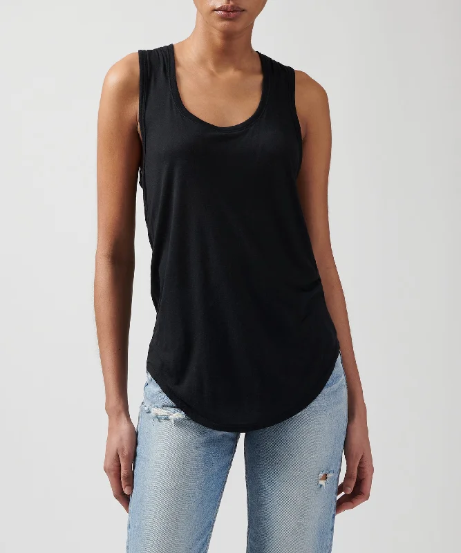 Women's Athletic Clothes Modal Sweetheart Tank - Black