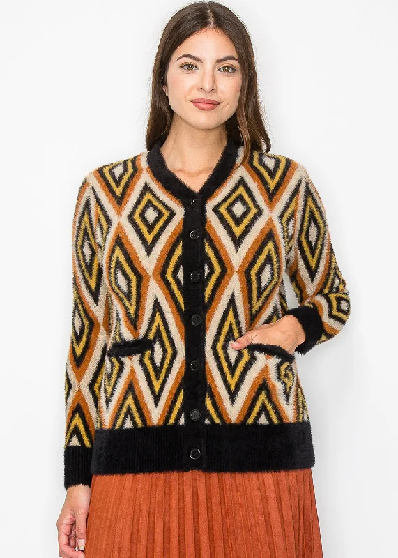 Women's Contemporary Clothing Autumn Vibes Geometric Cardigan