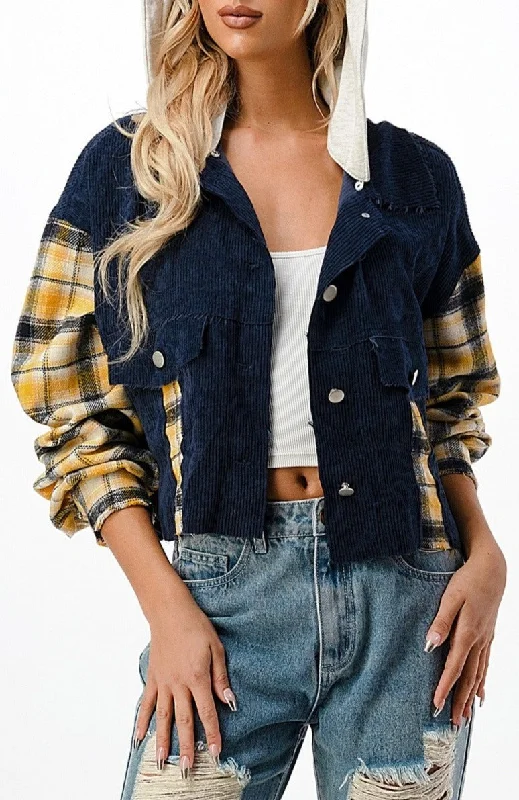 Women's Clothes For Special Occasions Plaid Cord Jacket