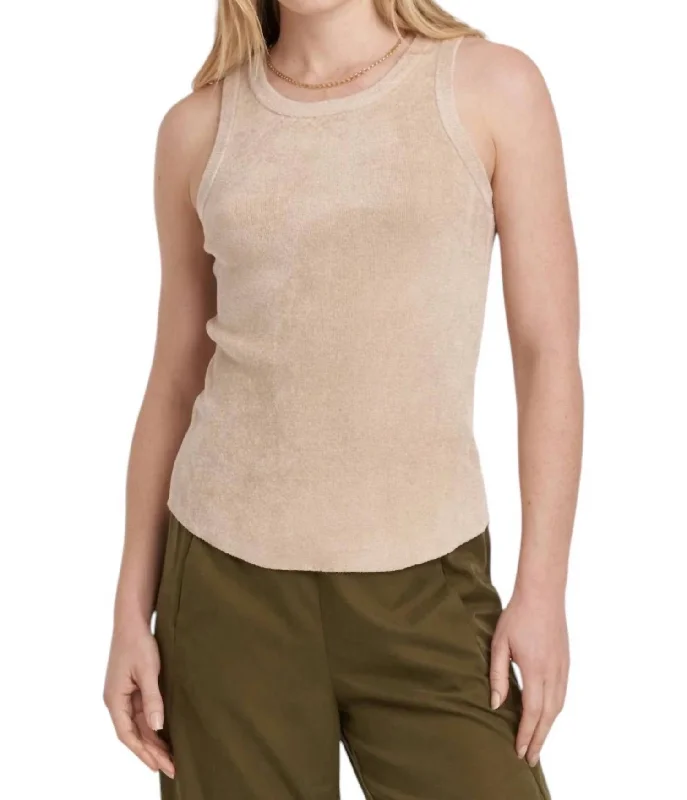 Women's Athletic Garments Cora Ribbed Tank Top In Beige