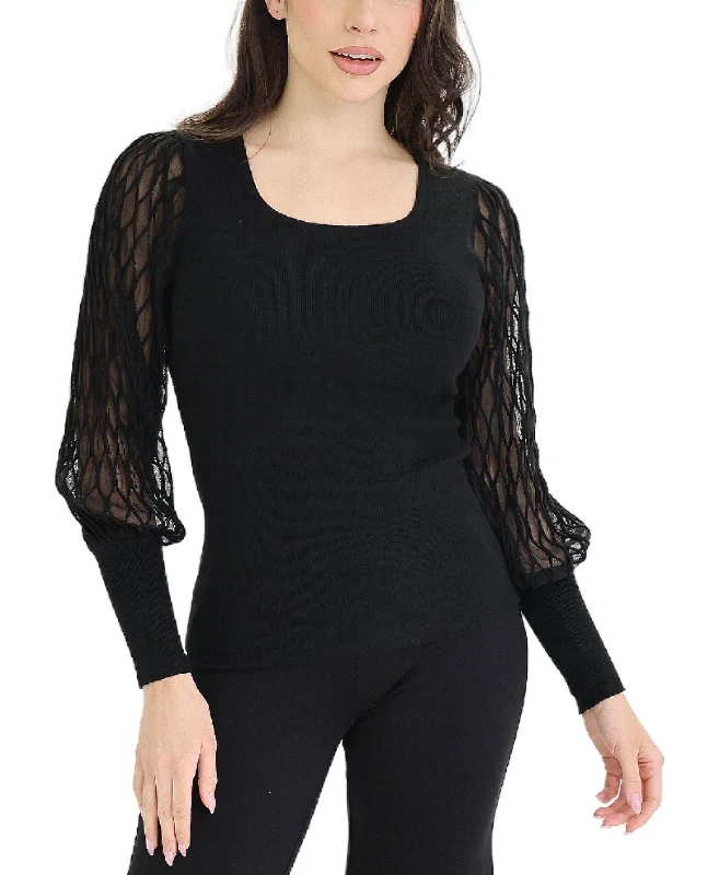 Women's Fashionable Attire For Work Sweater w/ Sleeve Detail