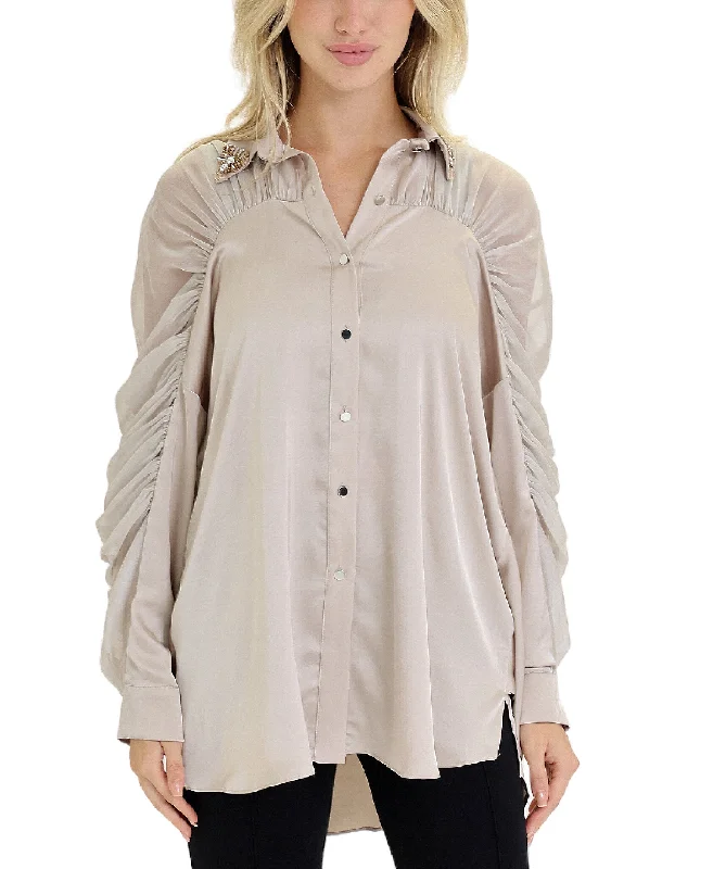 Women's Fashion Clothes Ruched Blouse