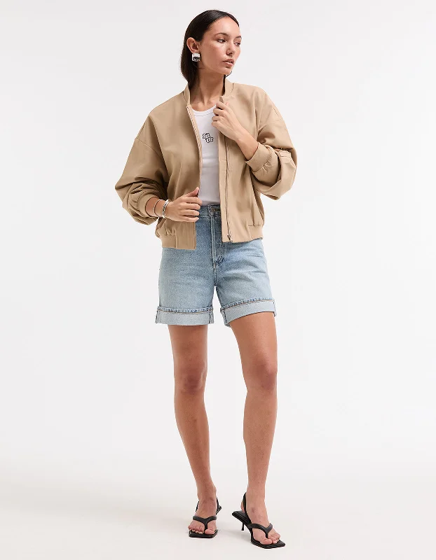 Women's Casual Clothing For Lounging Sidney Bomber Jacket - Stone