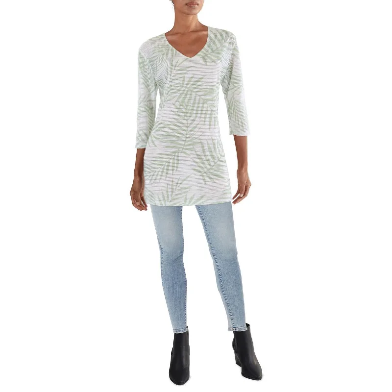 Women's Vacation Outfit Set Womens V Neck Printed Blouse