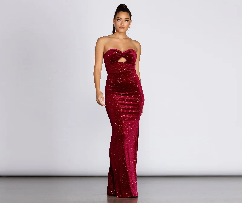 Casual Garments For Women Annabeth Velvet Strapless Gown