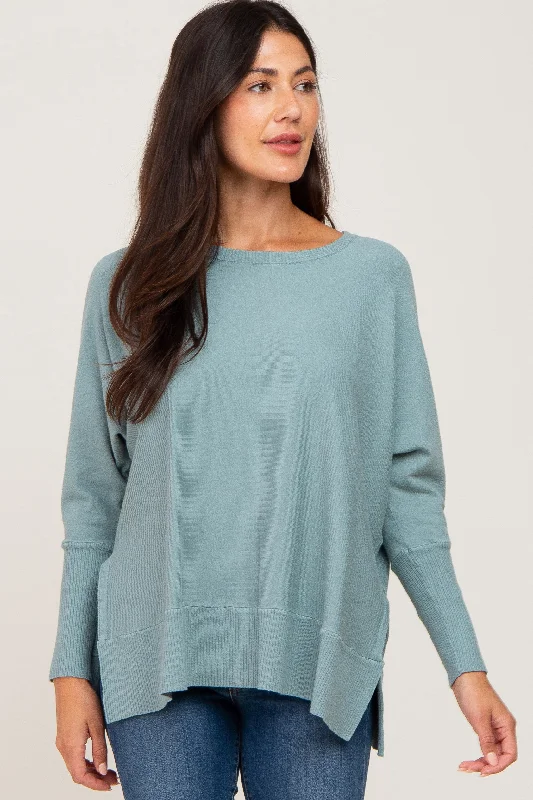 Women's Clothing For Casual Outings Jade Dolman Sleeve Side Slit Sweater