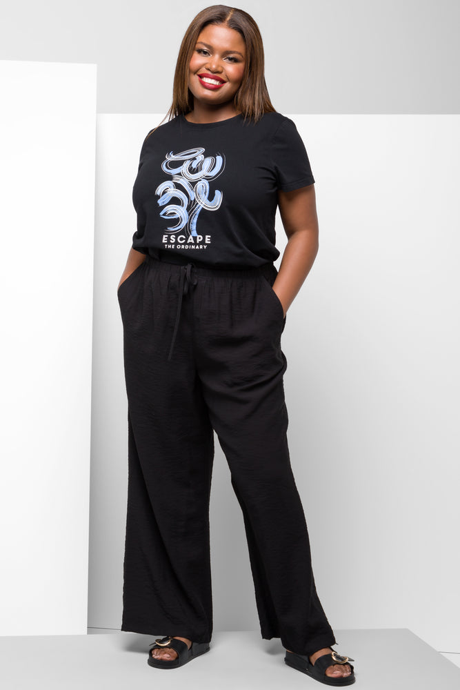 Women's Clothing For Casual Outings Crew Neck Short Sleeve T-Shirt Black