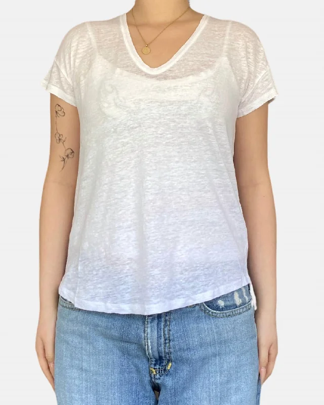 Women's Cozy Outfit For Lounging Tomio Knit Tshirt In White