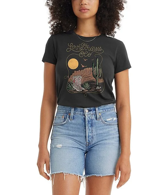 Vintage Clothing For Women Levi Perfect T-shirt - BOOTS IN THE DESERT PIRATE BLACK