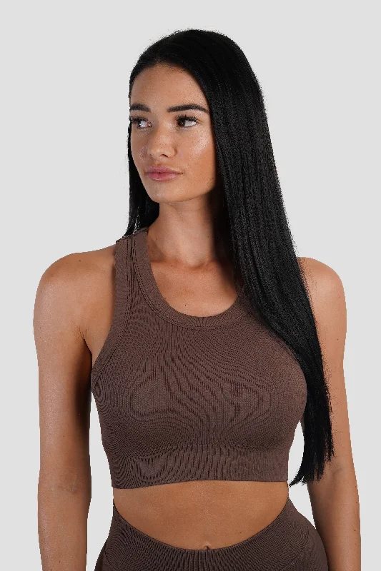 Women's Holiday Attire KTP RIBBED TANK - ESPRESSO