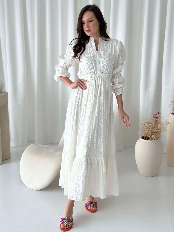 Women's Garments Melon Dress - White