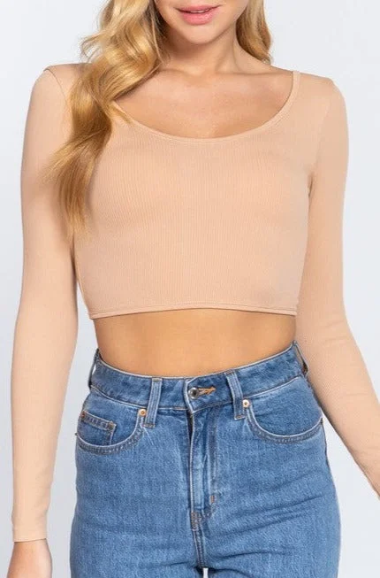 Women's Stylish Outdoor Outfit Twist Back Seamless Crop Top