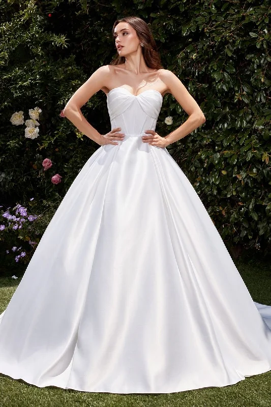 Timeless Women's Garments Cinderella Divine S512W Long Bridal Ball Gown Strapless Wedding Dress