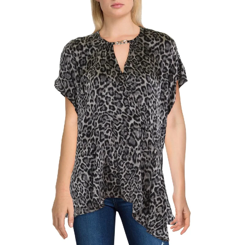 Women's Evening Apparel Womens Chain Neck Surplice Blouse