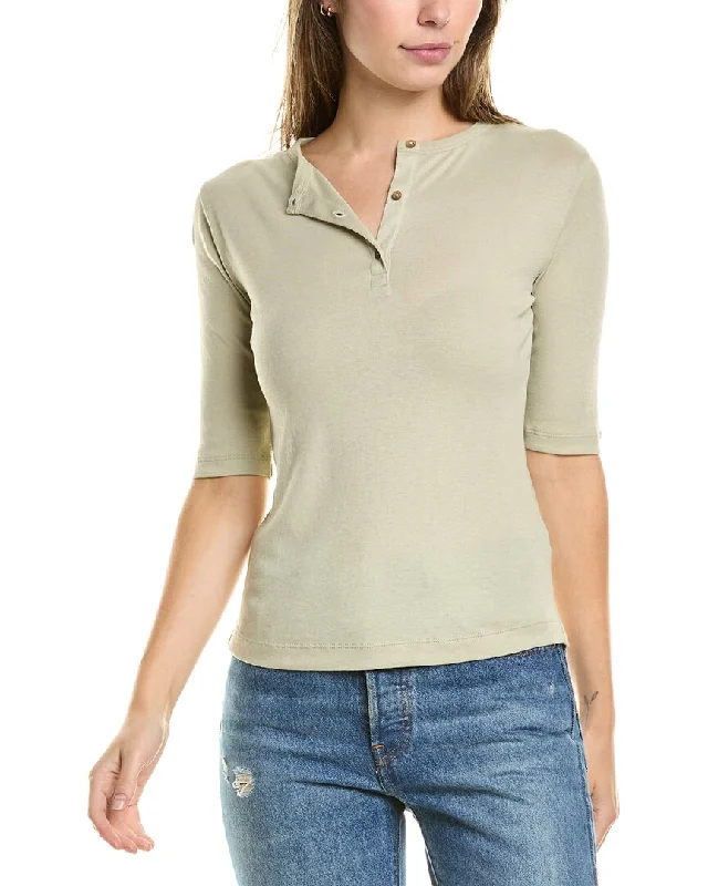 Women's Comfortable Lounge Outfit Vince Henley T-Shirt