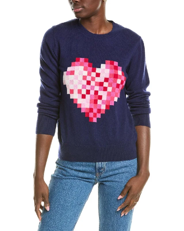 Classic Women's Clothing Styles Brodie Cashmere Wool & Cashmere-Blend Pixel Heart Jumper