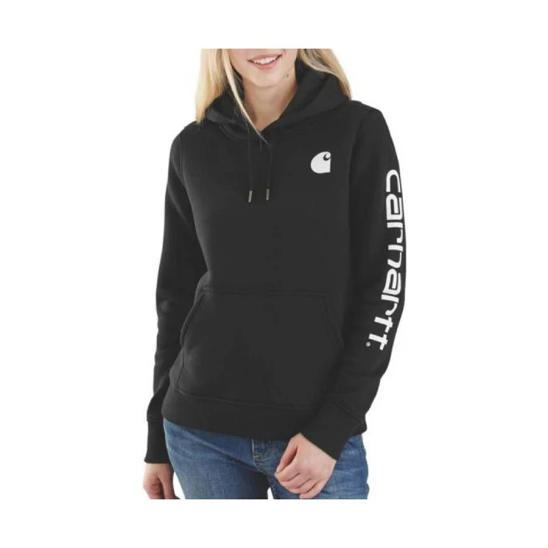 Women's Outerwear Garments Carhartt Women's Relaxed Fit Midweight Logo Sleeve Graphic Sweatshirt - Black