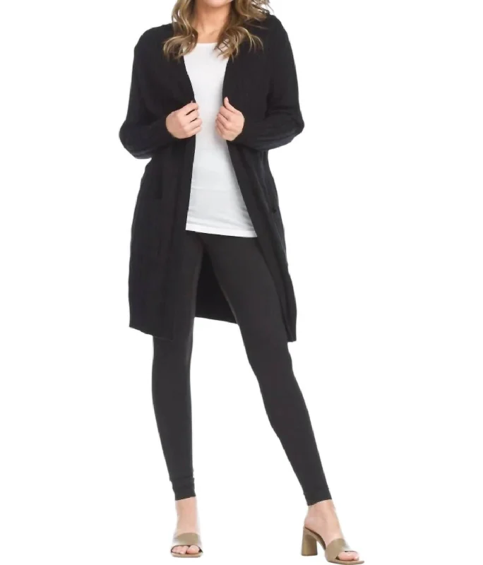 Comfortable Outfit For Women Cable Cardigan In Black