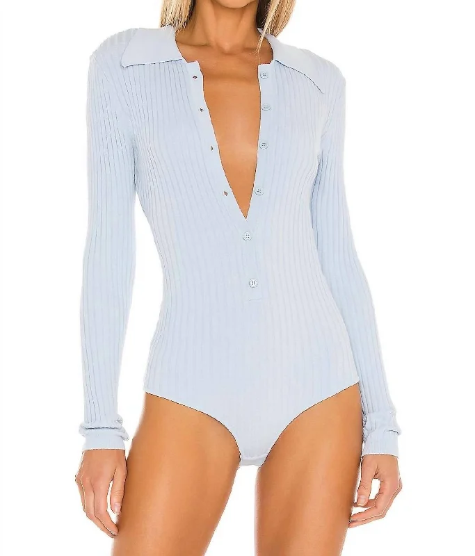 Comfortable Women's Clothes Cyndie Knit Bodysuit In Arctic
