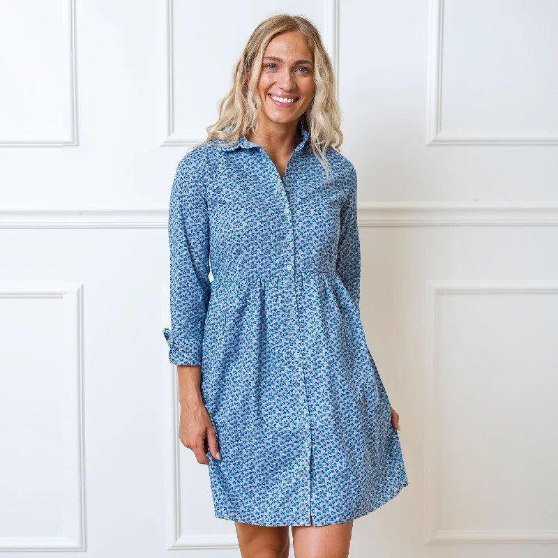 Women's Comfy Attire For Lounging Button Front Organic Shirt Dress