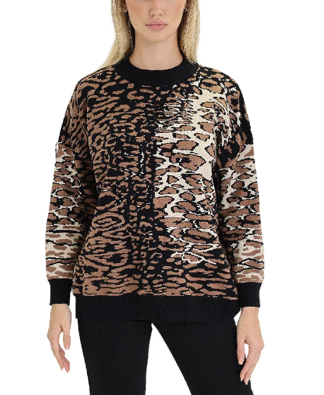 Timeless Women's Garments Leopard Print Sweater