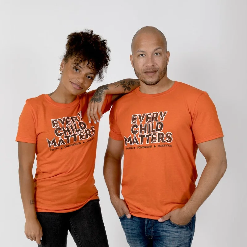 Stylish Women's Apparel Muin X Stanfield's Adult Orange T-Shirt - EVERY CHILD MATTERS  "QUILL"