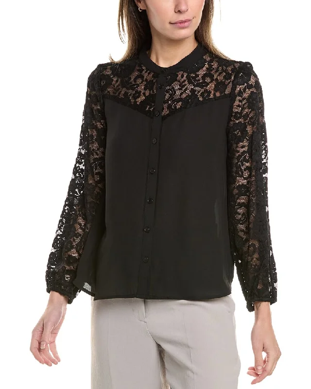 Women's Seasonal Garments Vince Camuto Lace Paneled Blouse