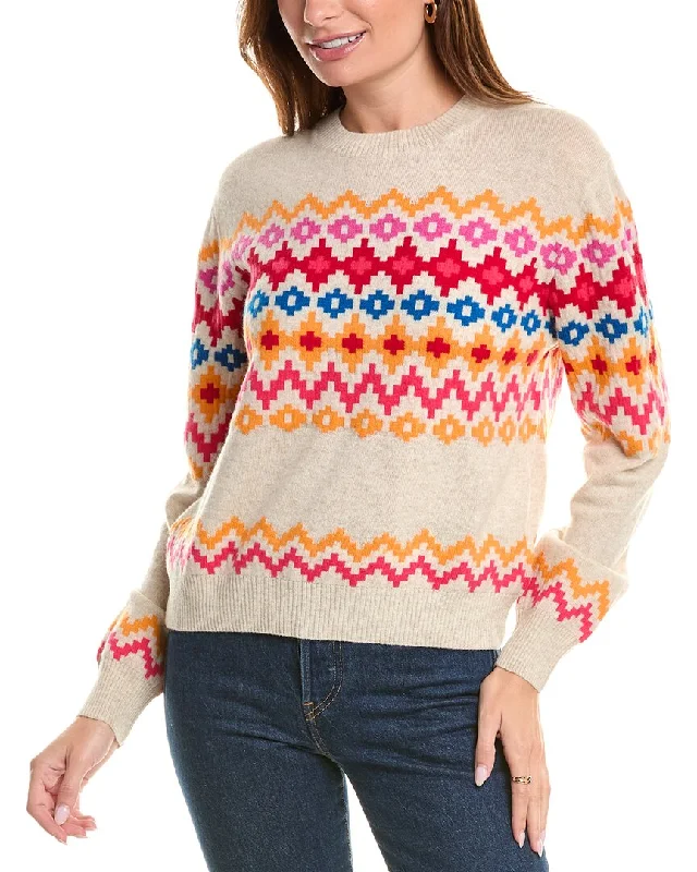 Women's High-Fashion Apparel Brodie Cashmere Wool & Cashmere-Blend Color Pop Fairisle Jumper