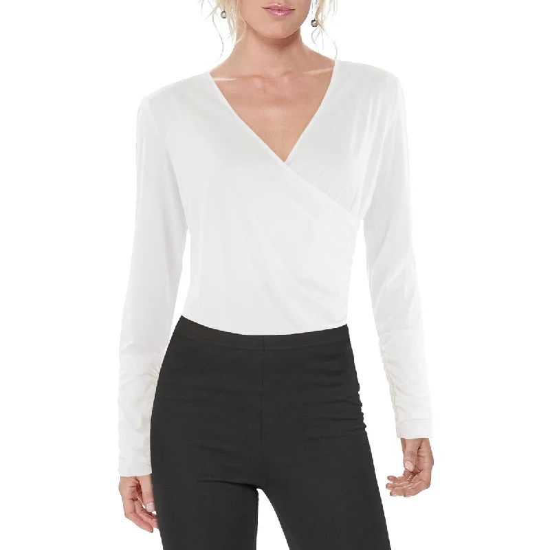 Women's Functional Outfit For Outdoor Activities Womens Surplice Ruched Bodysuit