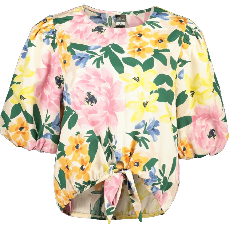 Women's Outfit Woven Floral Print Blouse