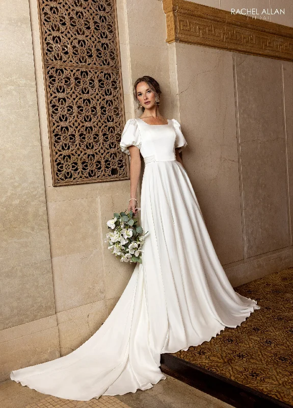 Women's Trendy Garments Rachel Allan RB7004 Long Puff Sleeve Wedding Dress