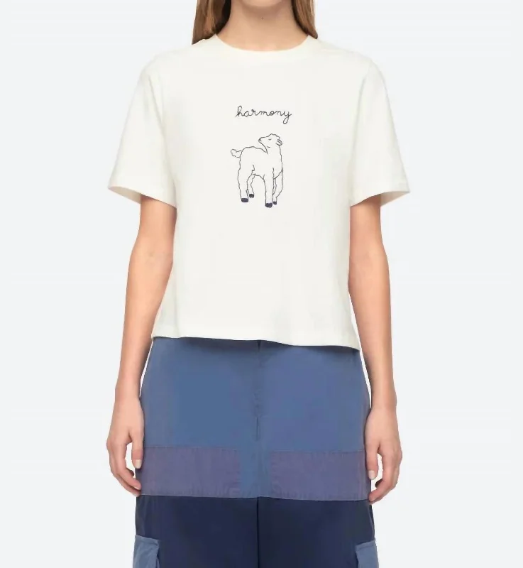 Women's High-End Clothing Demi French Workwear Knit T-Shirt In White