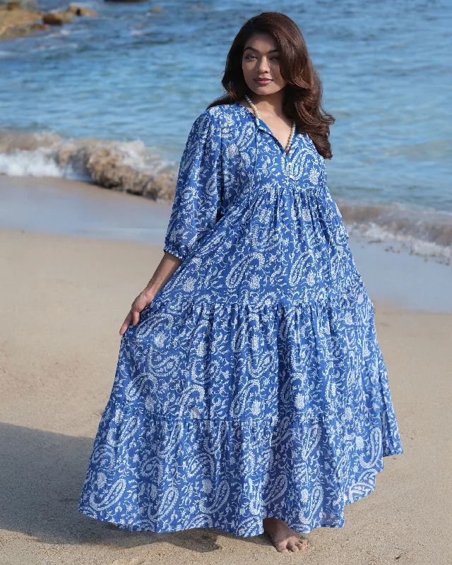 Women's Vintage Garments Neera Maxi- Sea Breeze