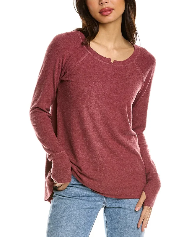 Women's Contemporary Clothing Michael Stars Notched High-Low T-Shirt