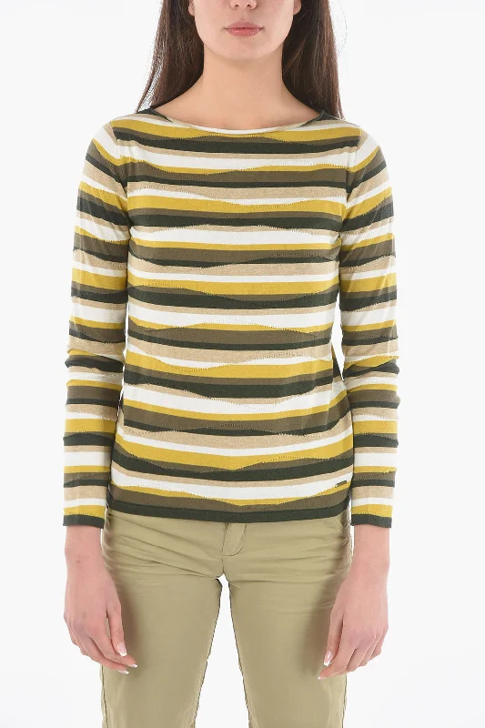 Women's Travel Attire Woolrich Striped Cotton Boatneck Sweater