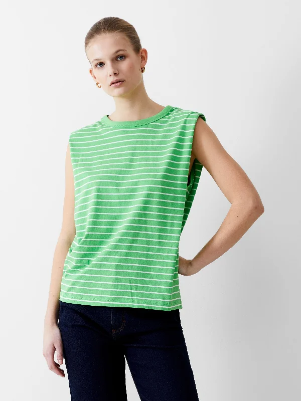Affordable Women's Garments Padded Shoulder Stripe Tank Top