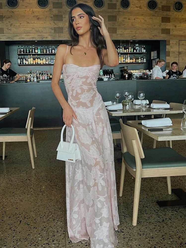 Elegant Women's Evening Garments Chiffon Long A-line Bodycon Nightclub Sexy Party Maxi Dress