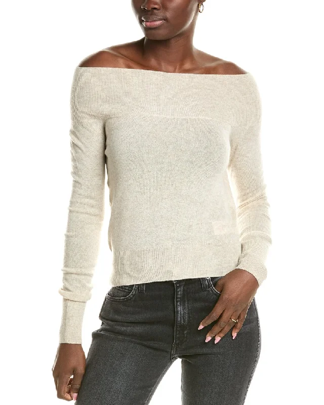 Women's Vintage-Inspired Clothing Brodie Cashmere Wool & Cashmere-Blend Off The Shoulder Jumper