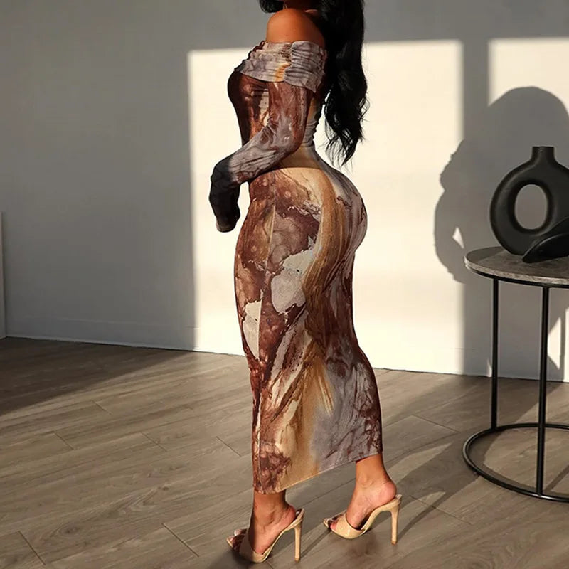 Women's Timeless Attire New Retro Fashion Sexy One-line Trend Elegant Y2K Midi Dresses Women's Timeless Attire New Retro Fashion Sexy One-line Trend Elegant Y2K Midi Dresses