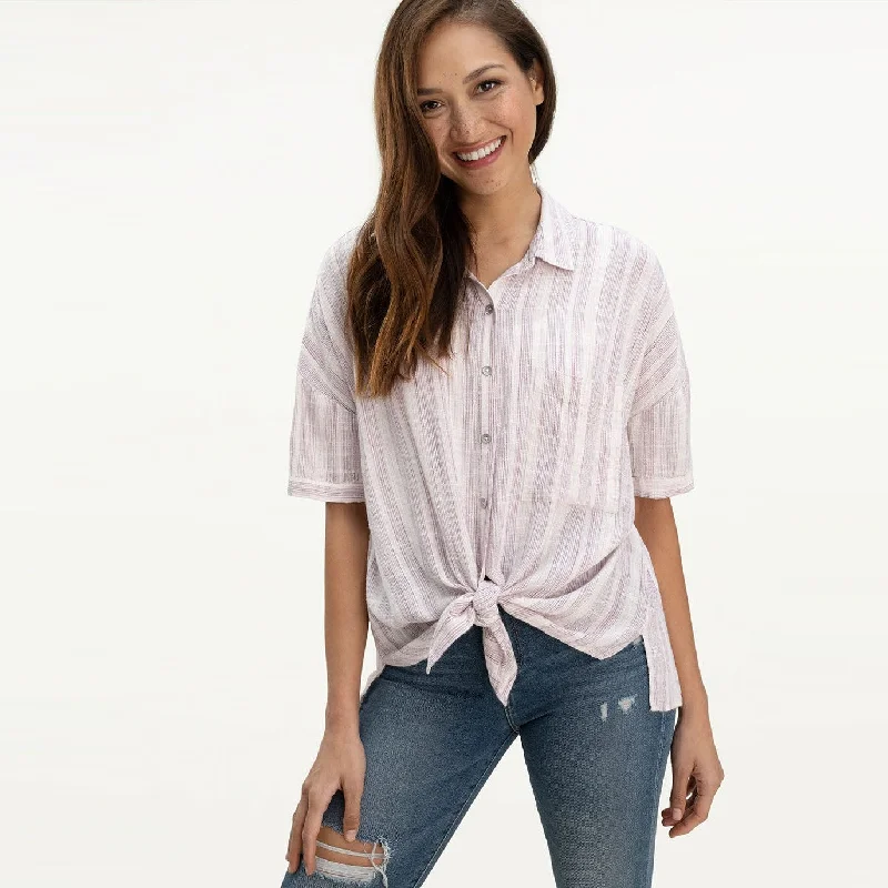 Spring Fashion Blanche Shirt (Orchid Stripe)