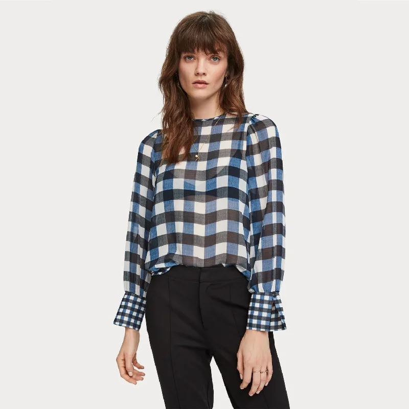 Avant-Garde Style Promotions Sheer Checked Top