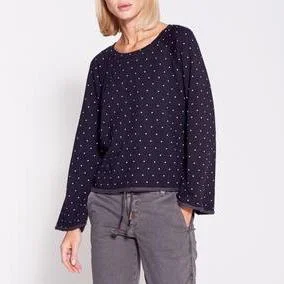 Find Your Unique Flair Dots Bell Sleeve Raglan (Soft Black)