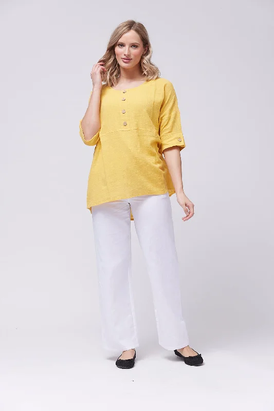 Limited Time Special Offer Saloos Button Placket Oversized Top