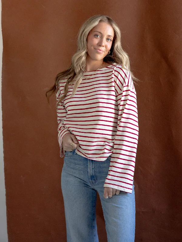 Style Without Limits Shelly Striped Top Red