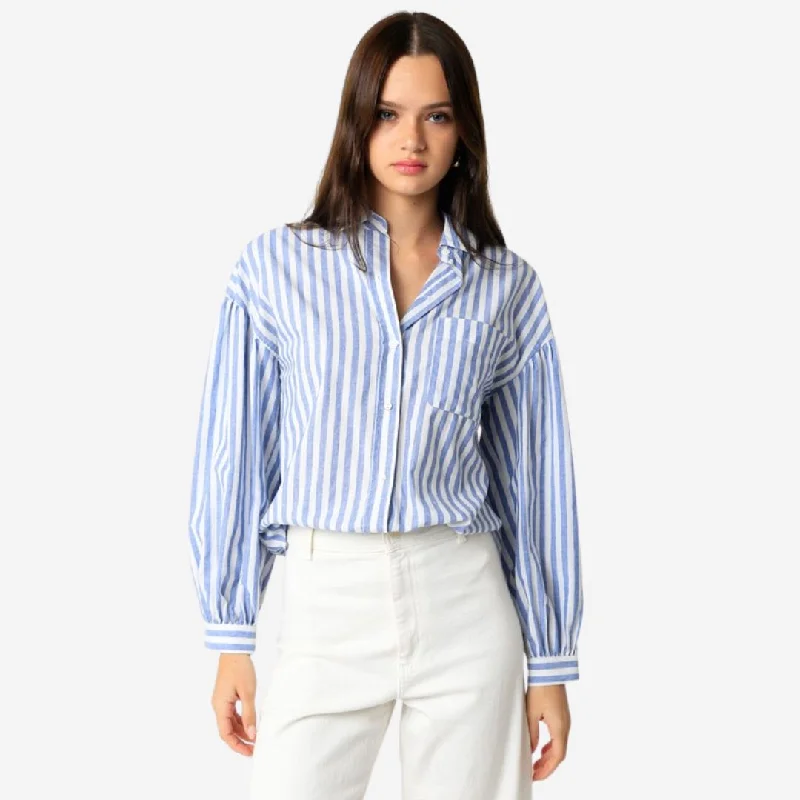 Daring Fashion Promotions Alivia Shirt (Blue + White Stripe)