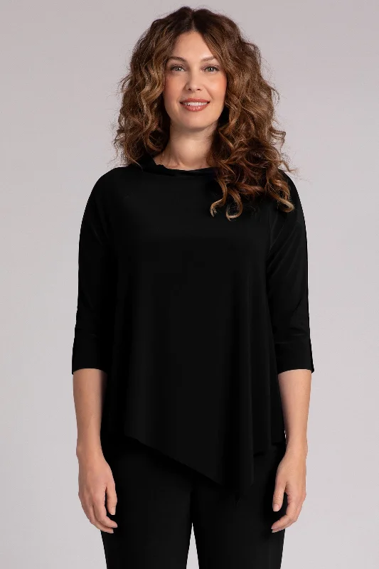 Bold Style Discounts Raglan Handkerchief Top | Black