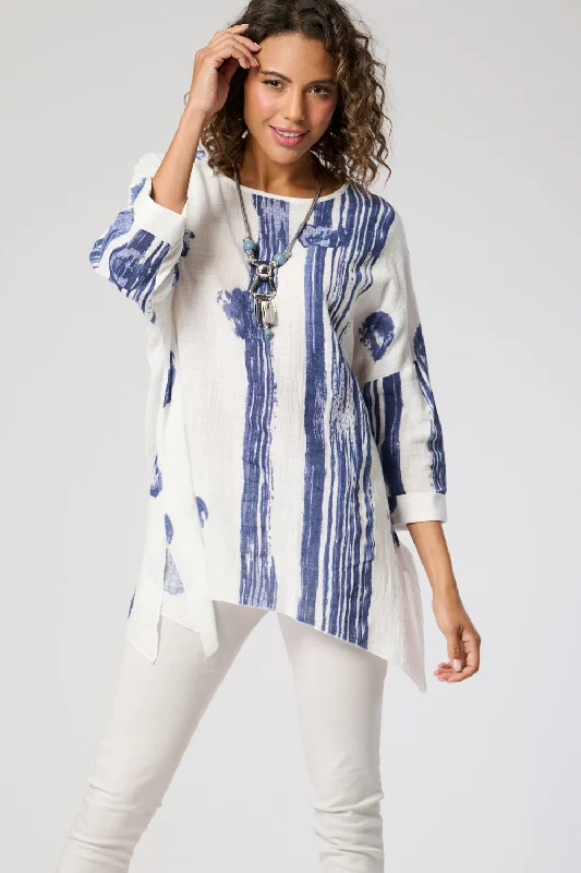 Limited Stock, Big Sale Saloos Cotton Oversized Top with Necklace