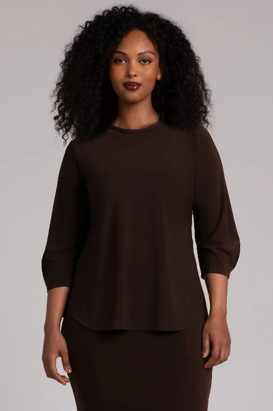 Latest Fashion Classic Fit Lantern Top | Chocolate