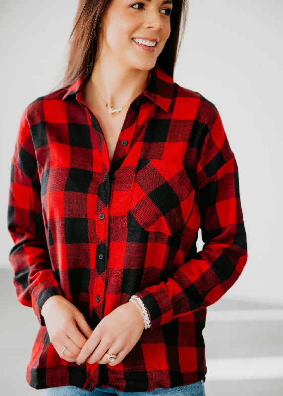 Street Style Discounts Joey Buffalo Check Plaid Top