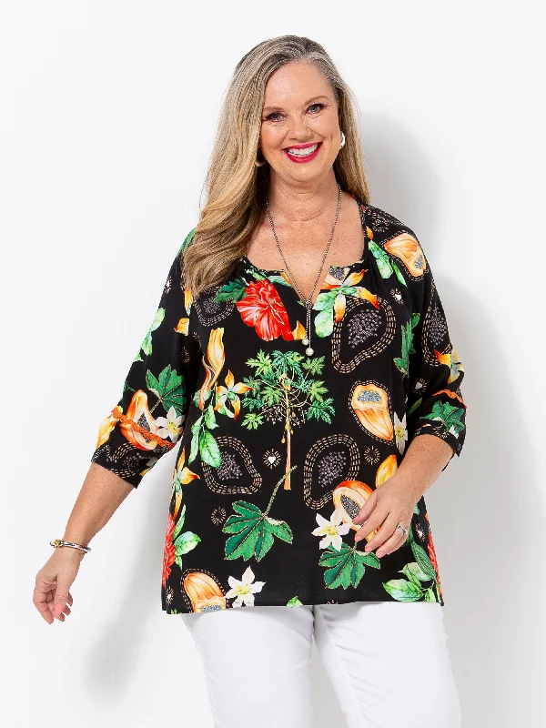 Stylish Looks Black Cornucopia Top